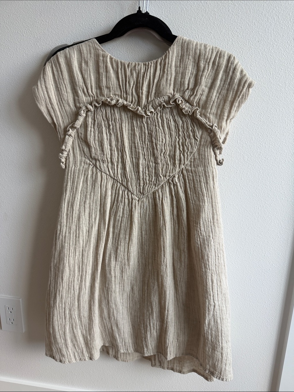 Zara Cream Ruffle Heart Yoke Dress